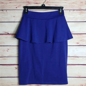 Purple Peplum Pencil Skirt